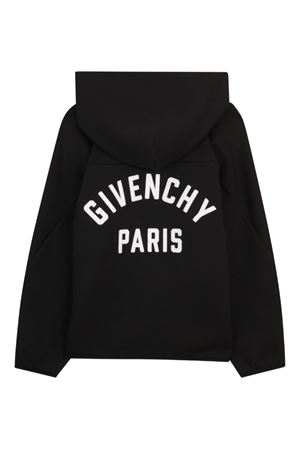 felpa con cappuccio in cotone nero GIVENCHY KIDS | H3109709B